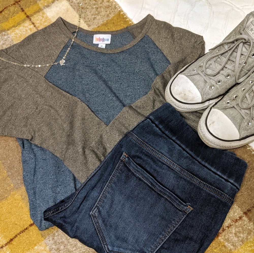 Blue and Gray Baseball Tee from LuLaRoe